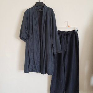 Eileen Fisher silk coat pant set